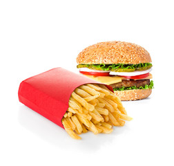fast food isolated on white background