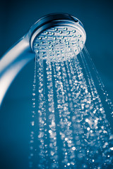 Obraz na płótnie Canvas refreshing shower with water stream