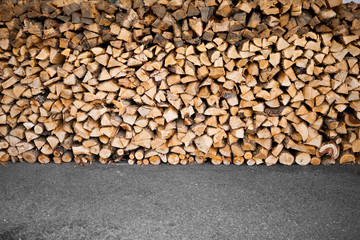 wooden logs storage