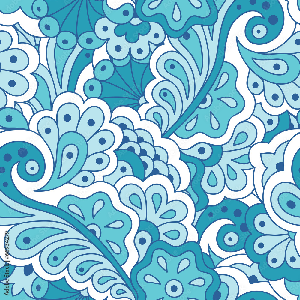 Poster seamless pattern with abstract flowers.