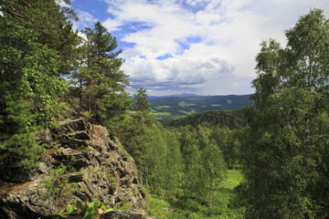 View from Mount Small Sinyuha. Beautiful summer landscape.