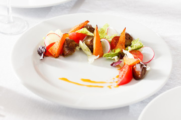 fresh salad with mozzarella