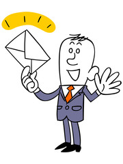 メールをキャッチするビジネスマン