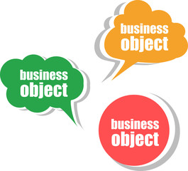 business object. Set of stickers, labels, tags. Template