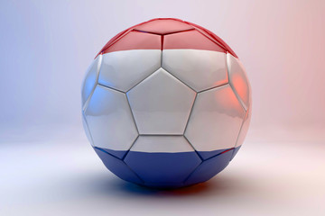 Fototapeta premium 3d render of soccer ball with netherlands flag.