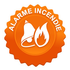 alarme incendie sur bouton web denté orange