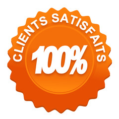 clients satisfaits sur bouton web denté orange