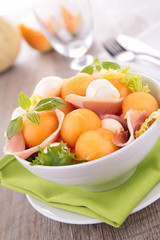 salad with melon