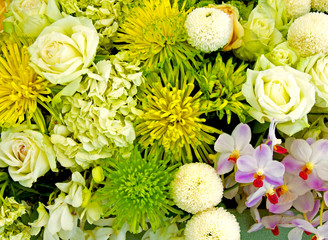 Bunch of assorted flowers - stock image