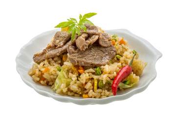 Fried rice with beef