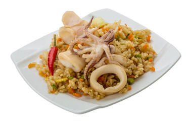 Fried rice with calamari