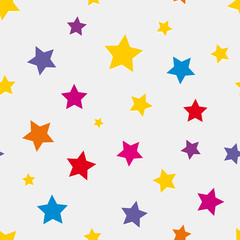 Seamless background with colored stars © mimacz