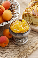Bowl of apricot jam