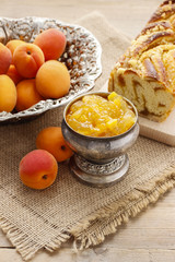 Bowl of apricot jam