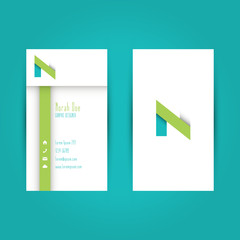 Modern Colorful Business Carde Template with Alphabet Letter N
