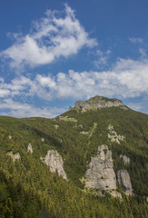 Fototapeta na wymiar View on the top of the Ceahlau mountain range
