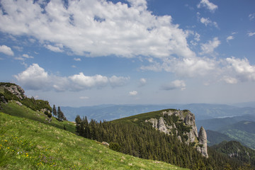 View from the top of the Ceahlau mountain range