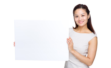 Business woman with blank board