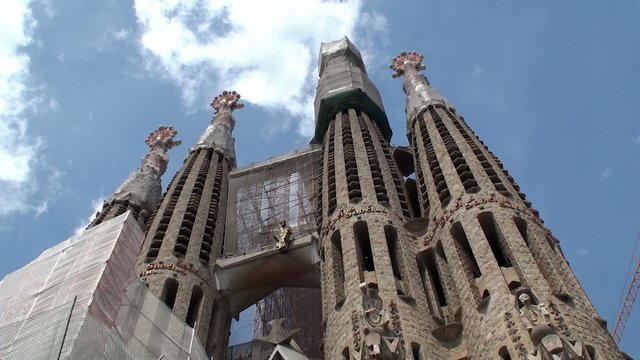 Types of Sagrada Familia church. Passion facade
