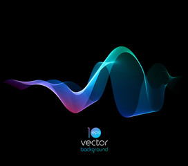 Shiny color waves over dark vector backgrounds