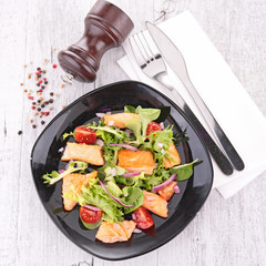 salad with salmon