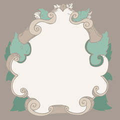 baroque frame background vector Illustration, hand drawing