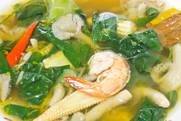 Fototapeta na wymiar spicy mixed vegetable soup