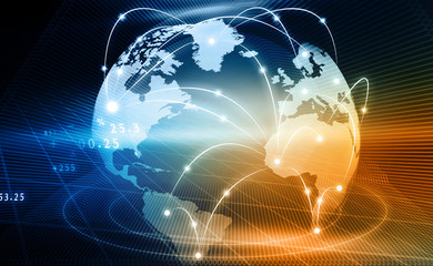 Futuristic background of Global business network