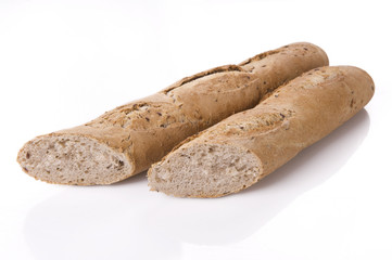 Baguette on white