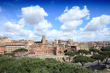 Fototapeta na wymiar Italy - Rome view with Trajan's Forum