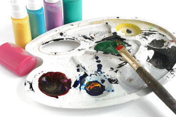 items for the artist isolated on white background