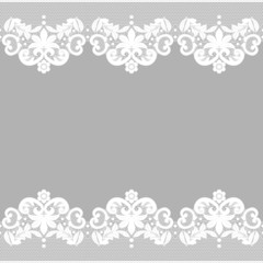 white lace on black background