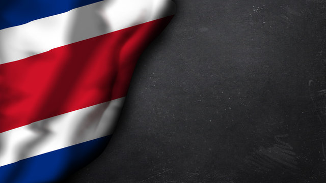 Costa Rica-Flagge auf Schiefertafel