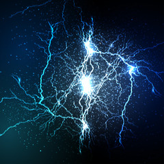 vector lightning flash strike background - 66942871