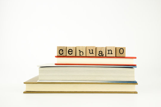 cebuano language word on wood stamps and books