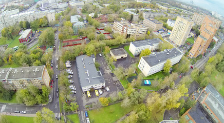Ambulance station in residential district in city.