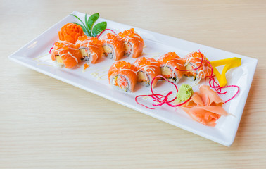 Salmon roll sushi