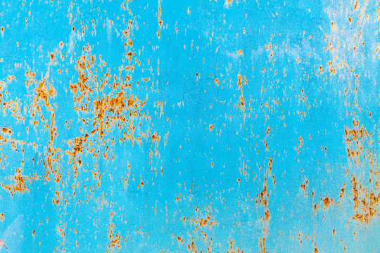 Blue Rusty Metal Background Horizontal