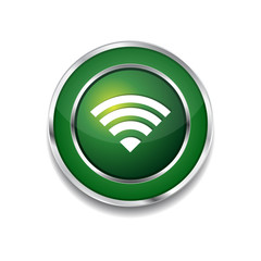 WIFI Circular Vector Green Web Icon Button