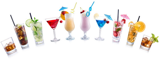 Cocktail Mix arched shape on  isolated white