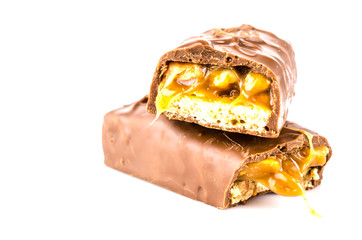 Chocolate bar isolated white background