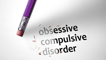 Eraser deleting the concept Obsessive Compulsive Disorder, OCD. - 66947464