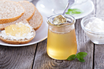 Dandellion jam in a jar