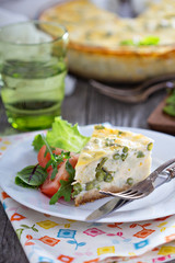 Cauliflower and green beans quiche