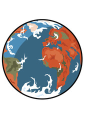 Vector format of the planet Earth colored illustration