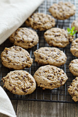 Chocolate chip cookies with milk