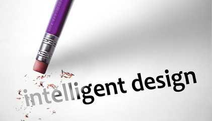 Eraser deleting the word Intelligent Design