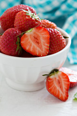Fresh strawberries in a bowl
