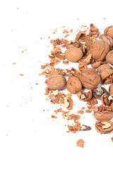 Cracked walnuts.