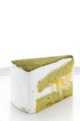 Cake matcha isolated white background